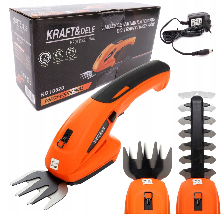KRAFT&DELE KD10620 Akumulátorové nožnice na trávu na živý plot kríky 3,6V 1300mA 2v1