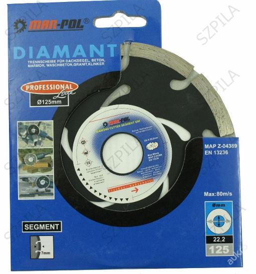 Mar-pol M08732 DIAMANTOVÝ KOTÚČ SEGMENT na betón a dlažbu 125mm