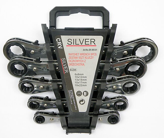 SILVER SK-005-01 RAČŇOVÉ KĽÚČE SADA 5ks 6-22mm kľúče s račňou