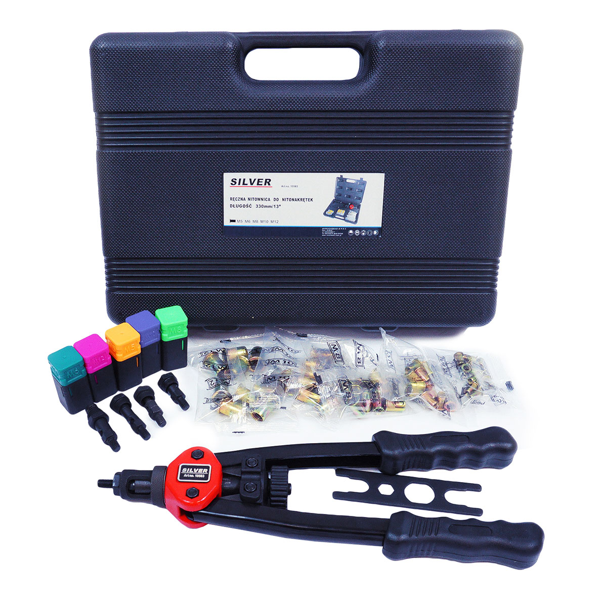 SILVER S10563 Ručné pákové nitovacie kliešte, nitovačka nity M5 - M12 PREMIUM