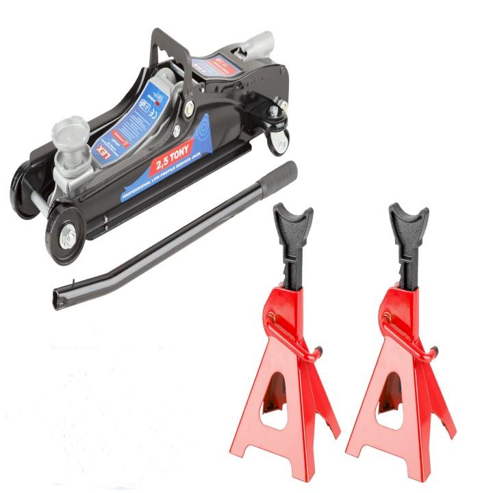 Zdvihák NÍZKOPROFILOVÝ HJ25 ASPJ-2.5T 2,5t hydraulický + 2x podpery 3T
