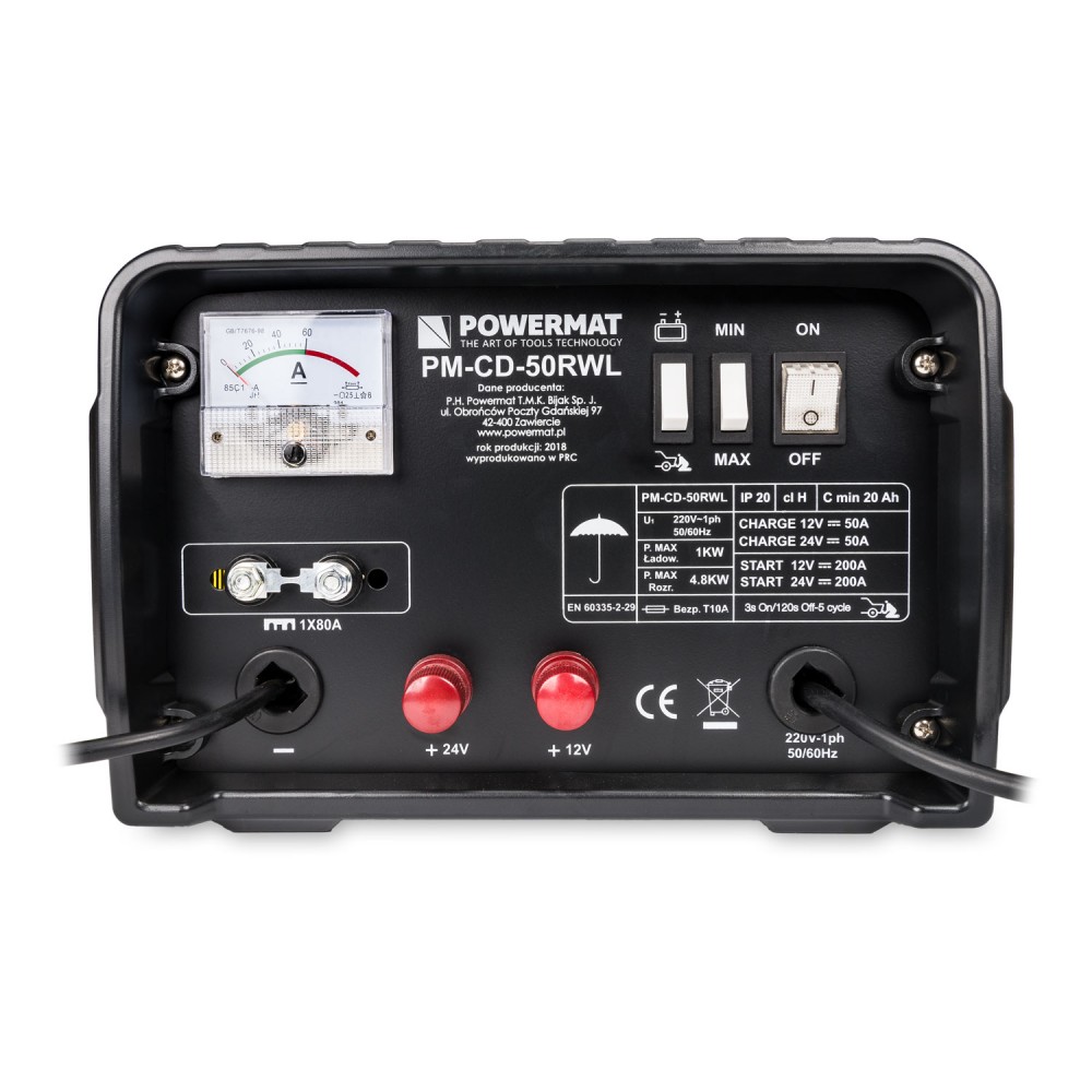 Powermat PM-CD-50RWL Autonabíjačka + štart 50A 230V 12V/24V