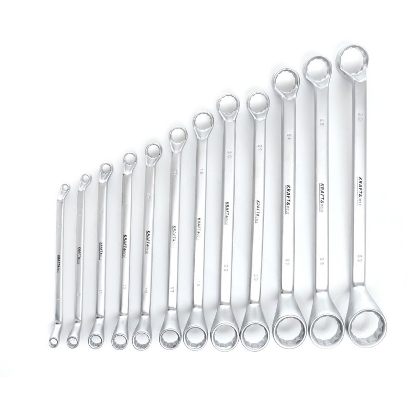 Kraft&Dele KD10939 Dvojstranné očkové ploché kľúče sada 12ks 6-32mm puzdro