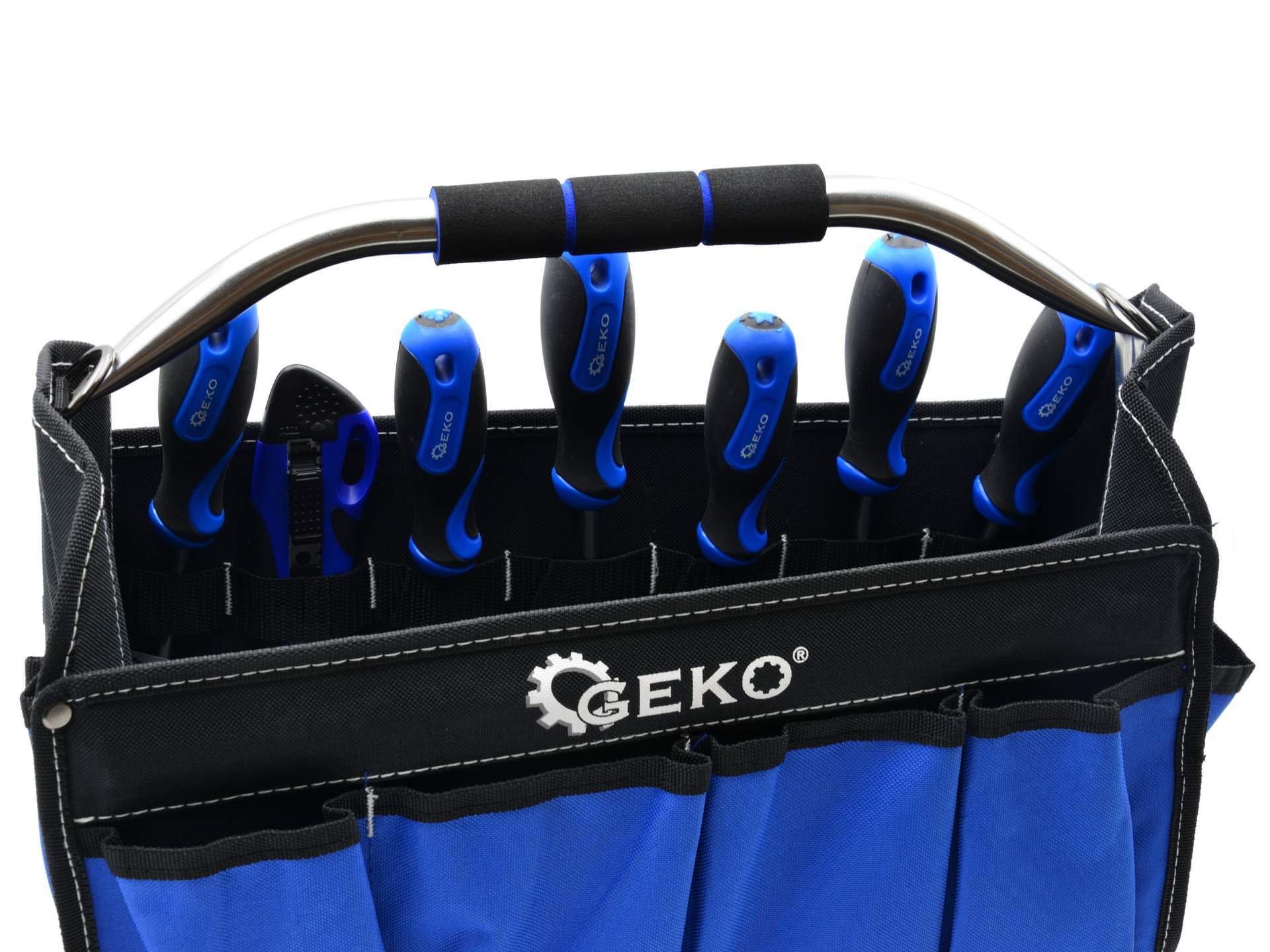 GEKO G10860 Otvorená taška na náradie s kovovou rukoväťou a opaskom