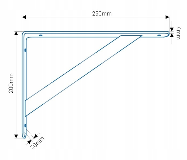 Irma KBXB25 Konzola pod poličku podpera 200x250x30x4 1ks