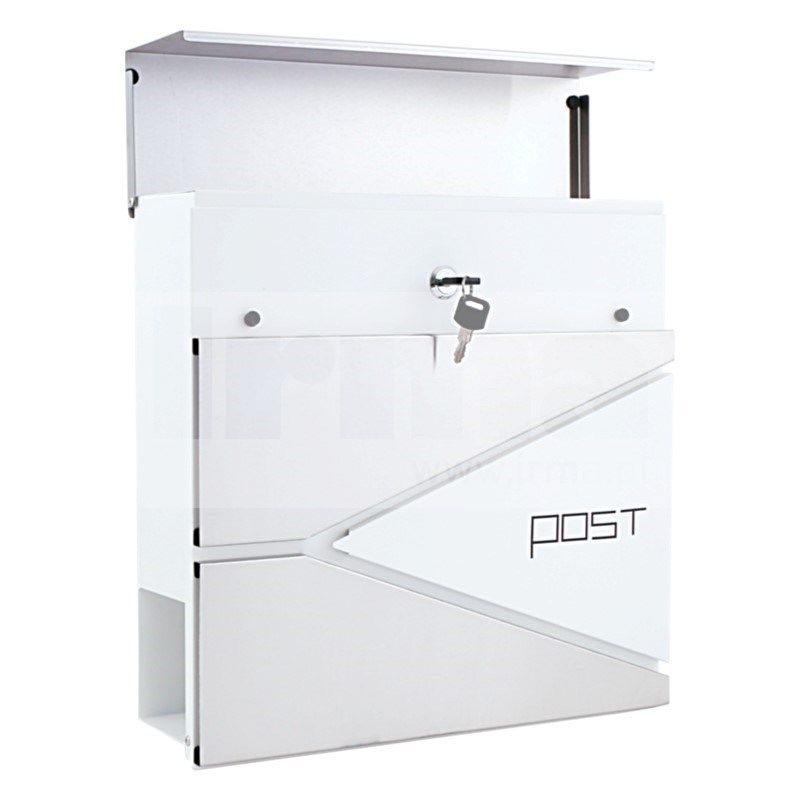 Irma SKN32 Uzamykateľná poštová schránka na kľúč priehradka na letáky nerezová + biela