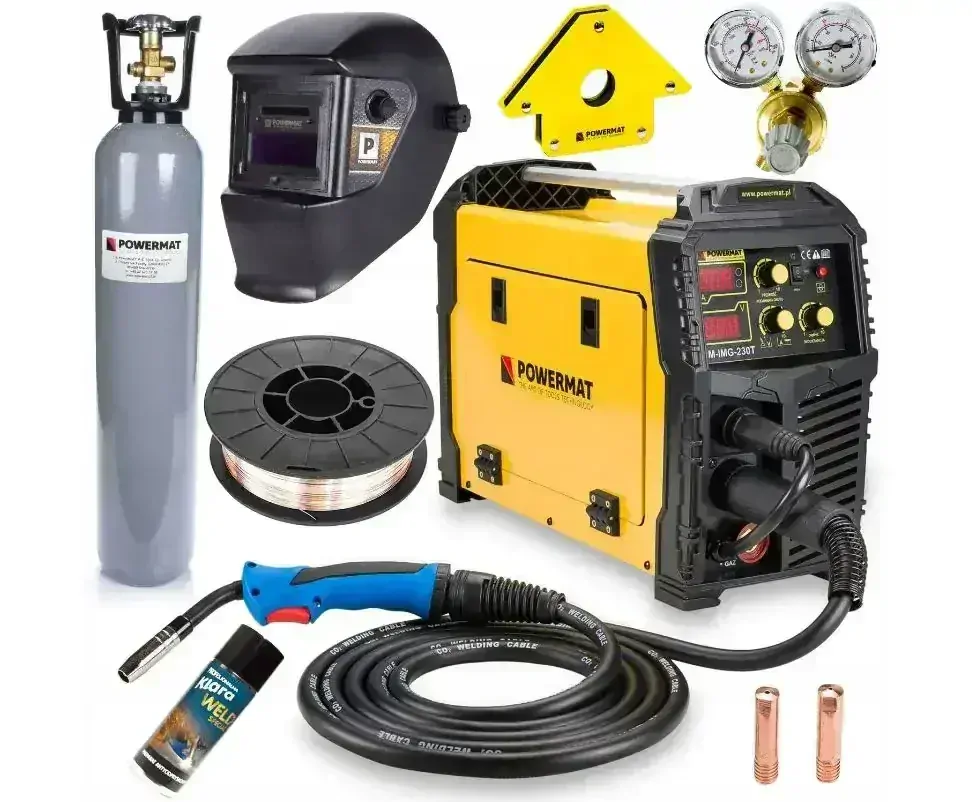 Powermat PM-IMG-230T ZVÁRAČKA zvárací invertor 230A MIG/ MAG/TIG/MMA kukla