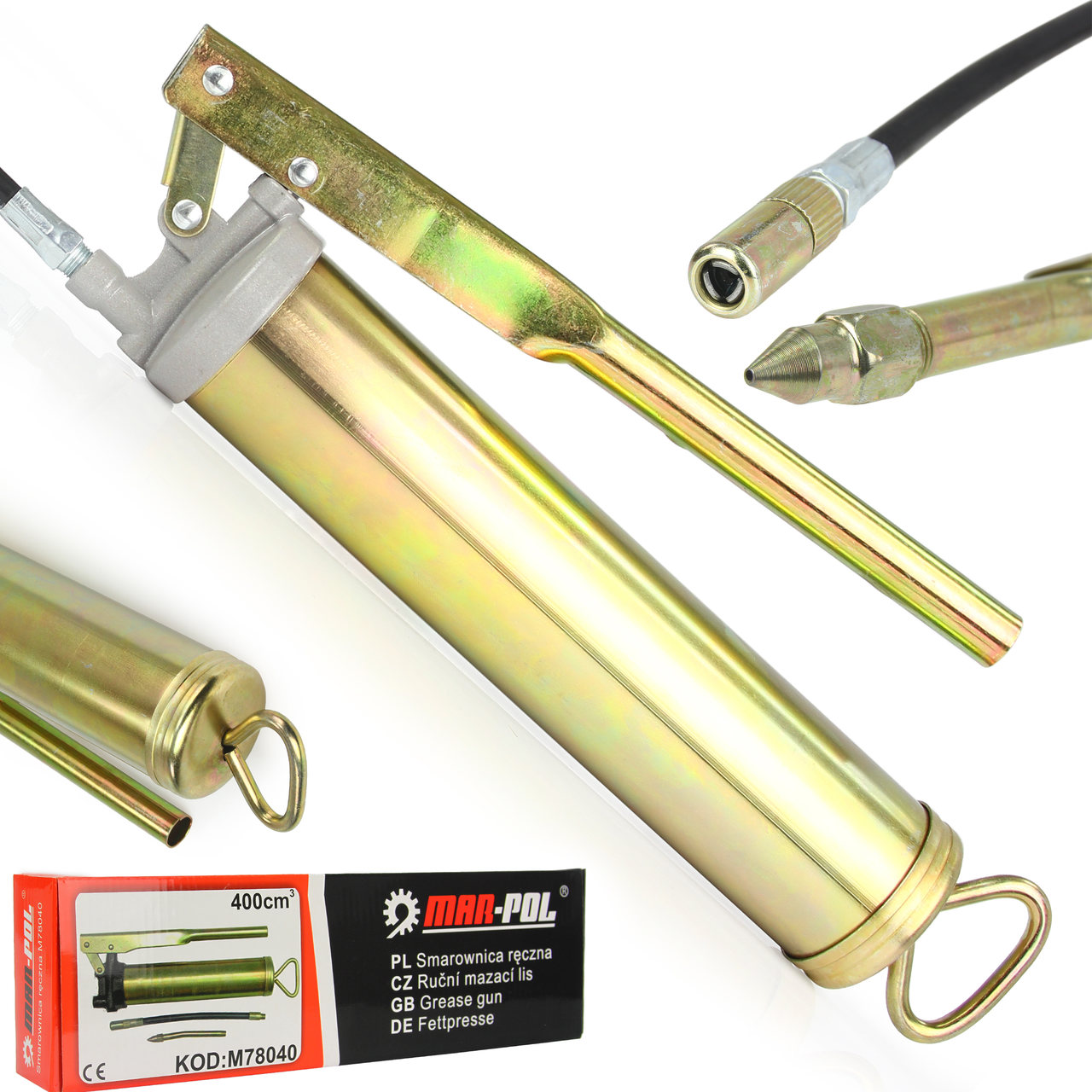 MAR-POL M78040 Ručný mazací lis, mazacia pištoľ 400 ml