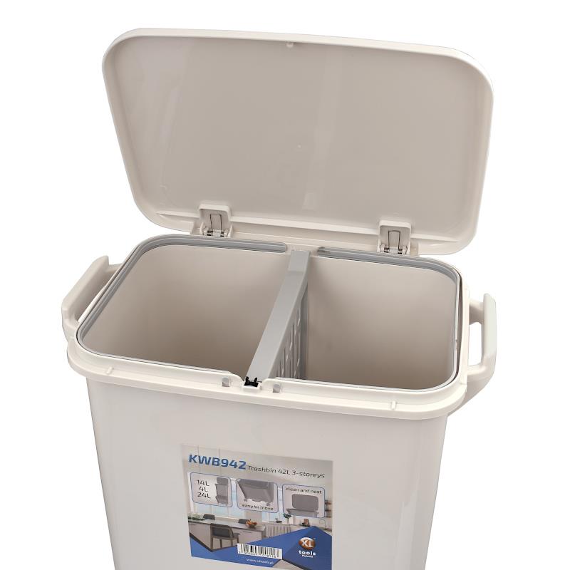 Irma KWB942 Odpadkový kôš na triedenie odpadu na kolieskach 56l s 3 komorami