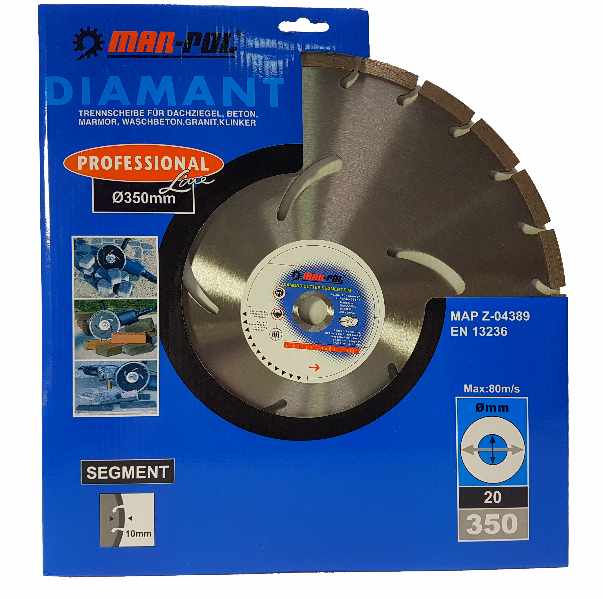 MAR-POL M08766 Diamantový kotouč SEGMENT 350x10x20mm
