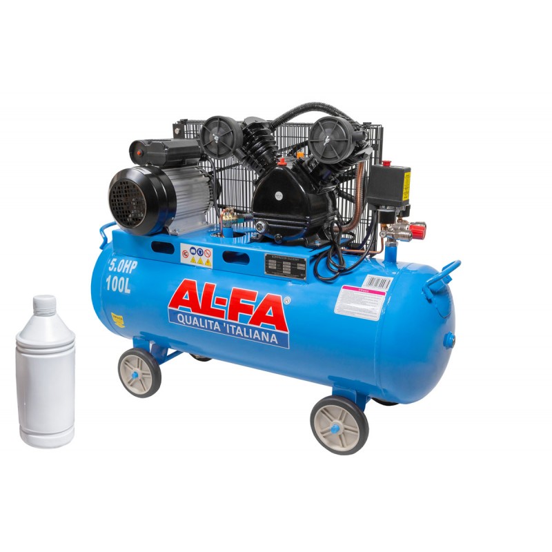 AL-FA ALC-100-2 230V Olejový kompresor 3,8kW 2 piesty 100L