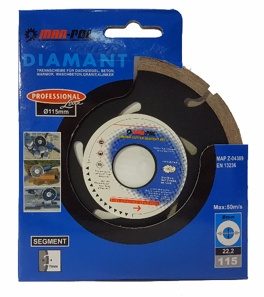Mar-pol M08730 115mm DIAMANTOVÝ KOTÚČ SEGMENT na betón a dlažbu