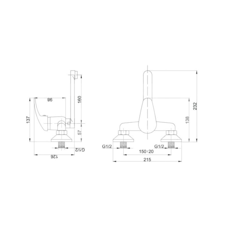 IRMA HB632 Nástenná drezová umyvadlová batéria NANO