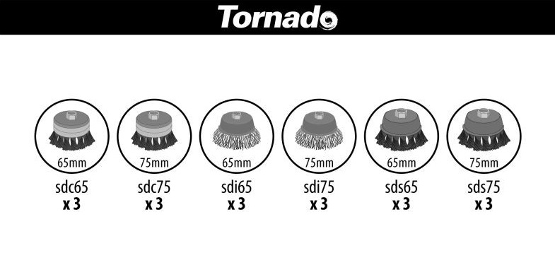IRMA SSK4 Drôtené kefy sada 18 kusov M14 65mm 75mm