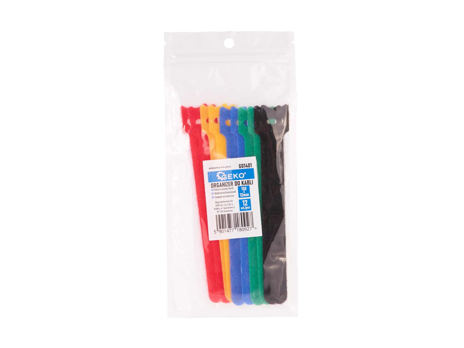 GEKO G01401 Sťahovacie pásky na suchý zips na káble 150x12mm, 12ks