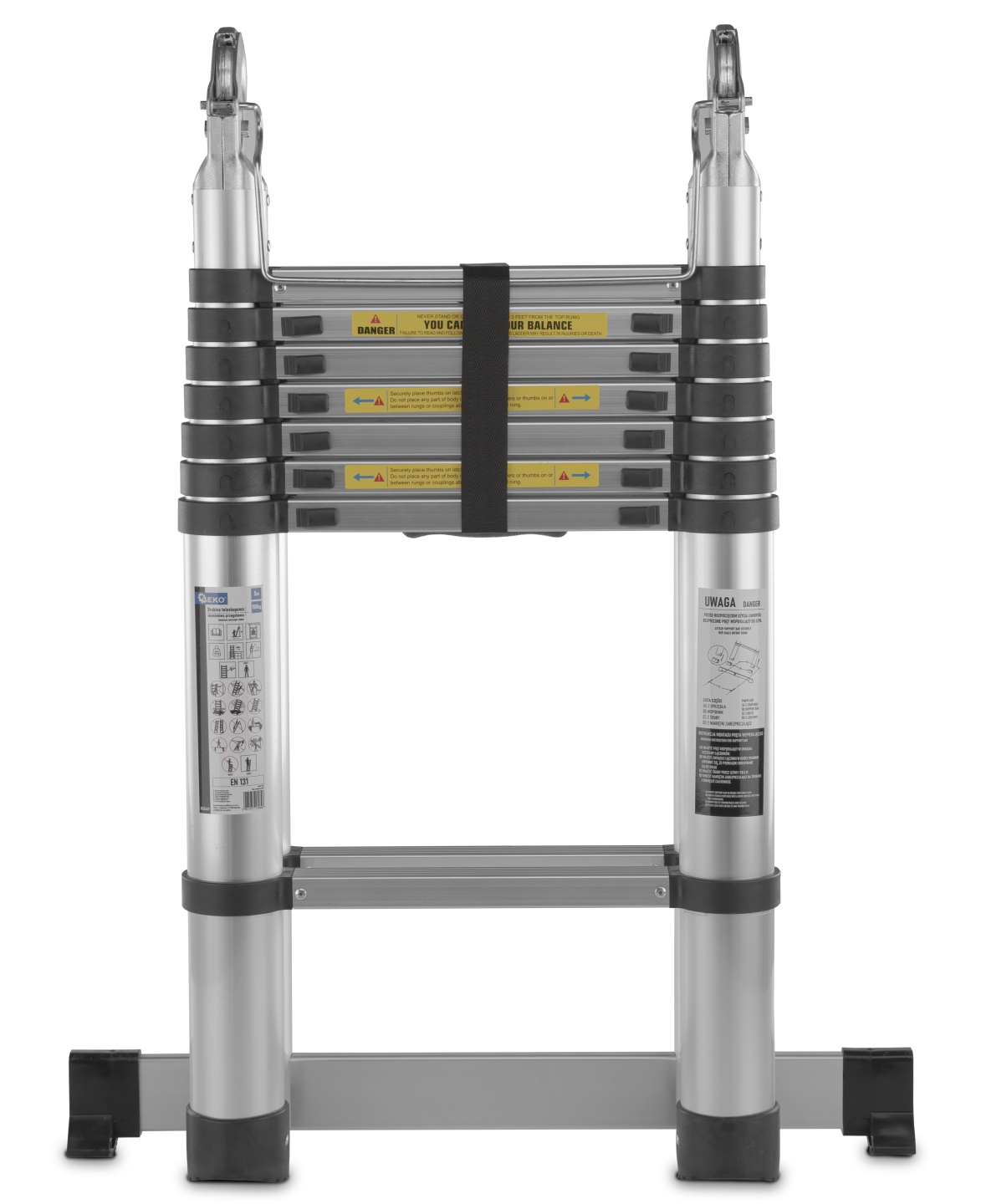 GEKO G02449 Teleskopický rebrík 4,4m, 150kg, hliníkový