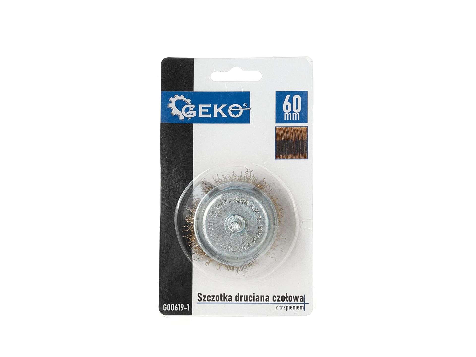 GEKO G00619-1 Drôtený kotúč kefa mosadz, 60 mm, so stopkou