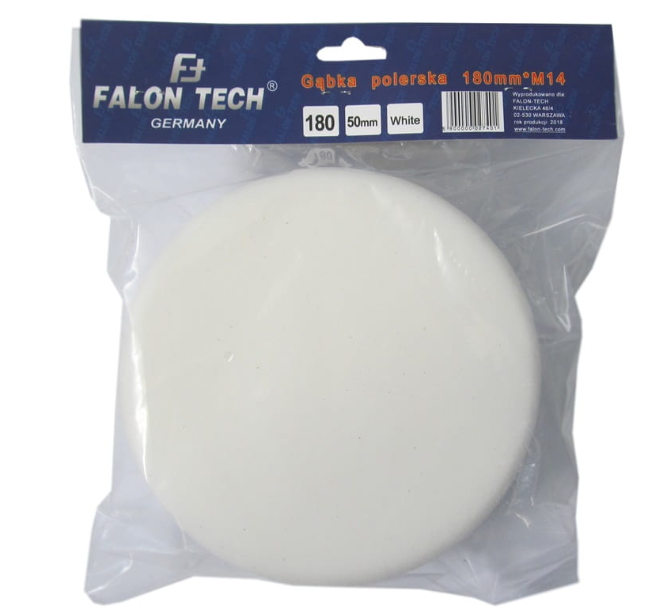 FalonTech 180 Leštiaca špongia kotúč biely M14 180mm stredne tvrdý