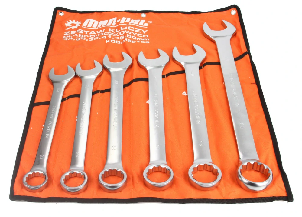 Mar-pol M58109 Kľúče očkoploché 6ks 34-50mm kľúč očkový vidlicový Sada kľúčov