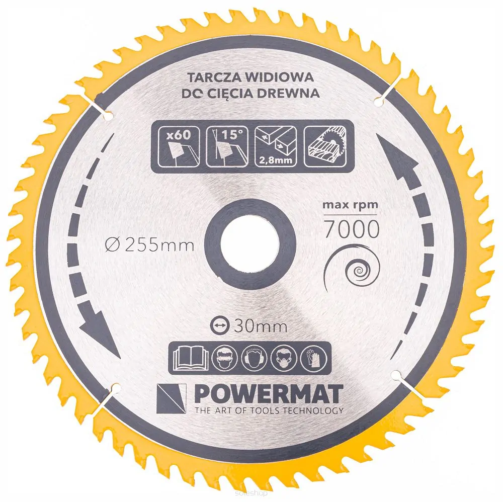 POWERMAT TDD-255x30x60Z WIDIA KOTÚČ NA DREVO 255x30 60z