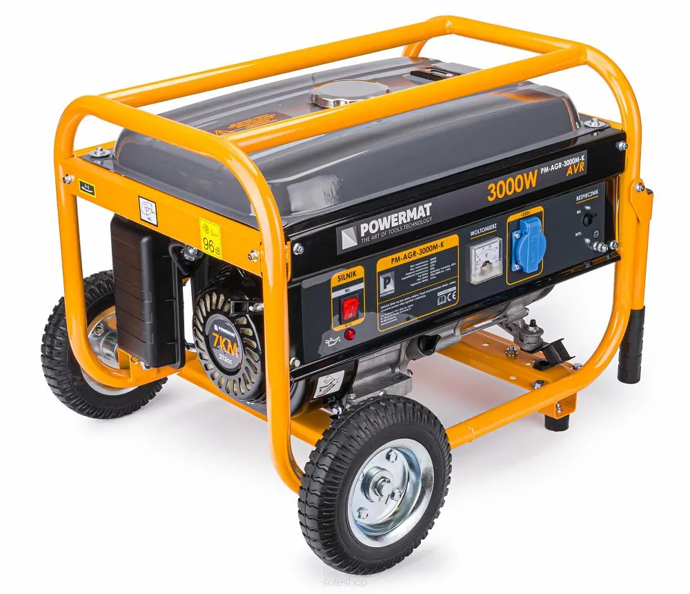 POWERMAT PM-AGR-3000M-K ELEKTROCENTRÁLA GENERÁTOR PRÚDU 15HP 230 V / 50 Hz 3000W