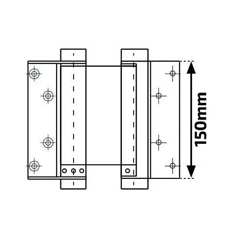Irma ZWN150 Obojstranný pružinový pánt záves pre kyvné dvere 150mm, nerez