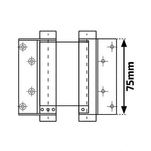 Irma ZWA75 Obojstranný pružinový pánt záves pre kyvné dvere 75mm patina