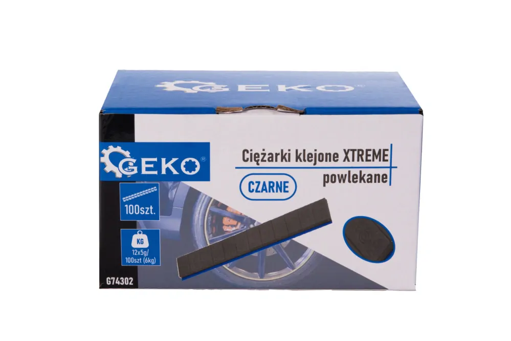 GEKO G74302 Lepené závažie XTREME čierne 12x5g sada 100 pásikov (6kg)