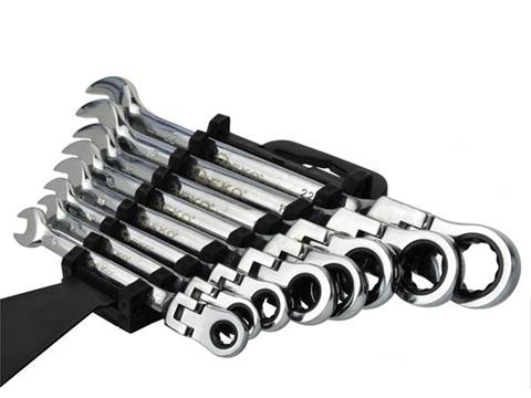 GEKO G10338 SADA KĽÚČOV 8-22mm OČKOPLOCHÉ KĽÚČE s račňou 8ks CrV ohybné