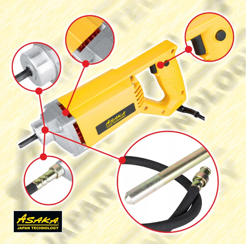 ASAKA ASID-215 PONORNÝ VIBRÁTOR DO BETÓNU 1800W hadica 1,5m
