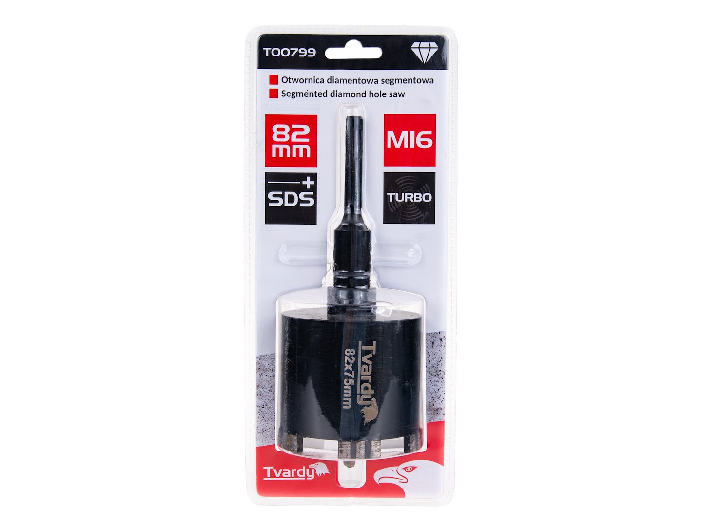 Geko T00799 Korunkový vrták vykružovák do steny betónu turbo 82mm SDS Plus