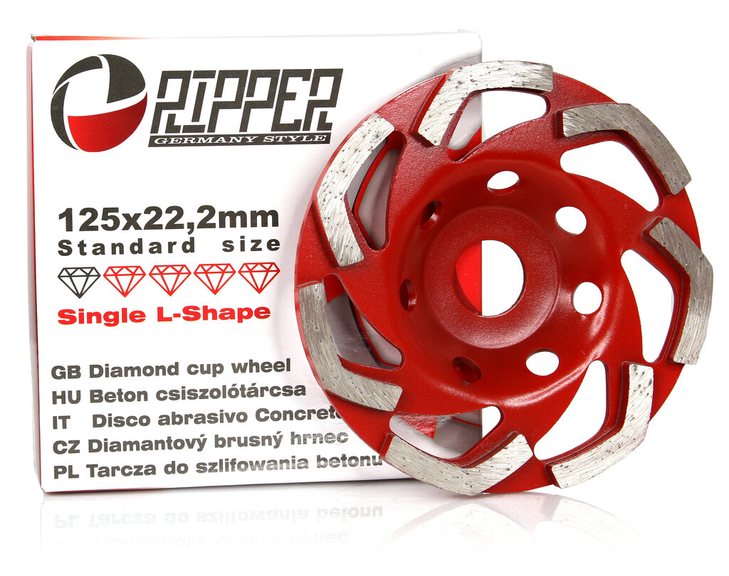 MAR-POL M90901 DIAMANTOVÝ KOTÚČ NA BETÓN 125 mm x 22,2 mm JEDNODUCHÝ FORMÁT L