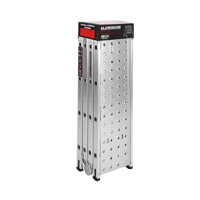 KRAFT&DELE KD4071 Hliníkový Rebrík 4x4 460cm multifunkčný s PLATFORMOU kĺbový skladací