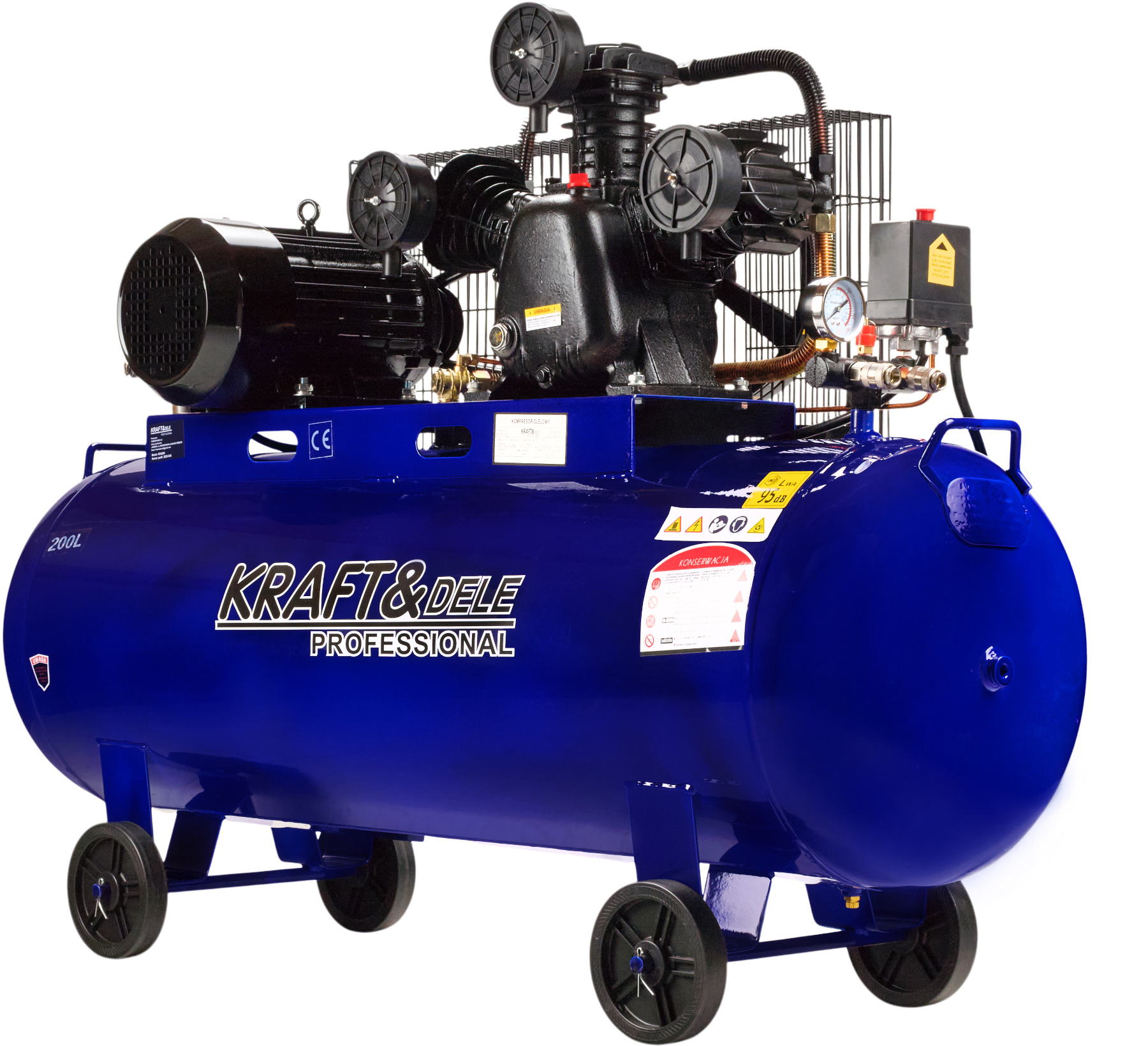 Kraft&Dele KD4059 Olejový kompresor 200l 3PIESTY 4.1 kW / 5.6 HP 80V
