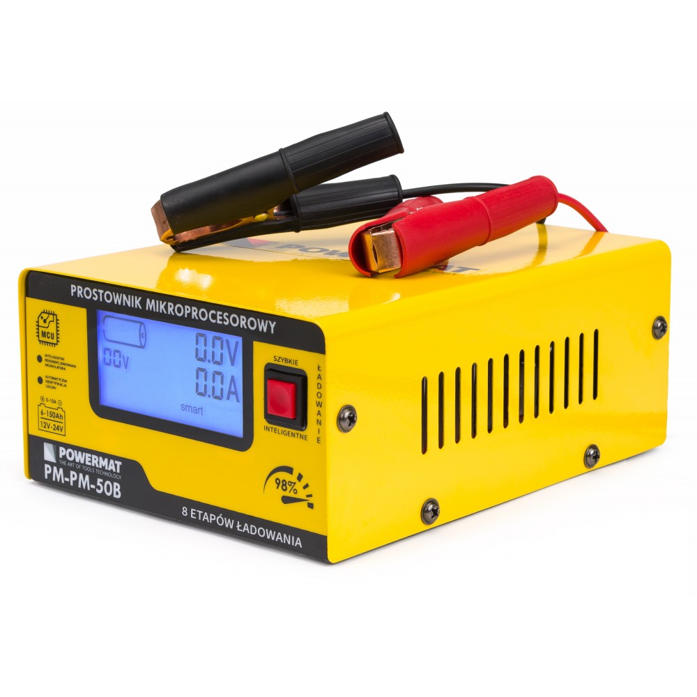 POWERMAT PM-PM-50B Mikroprocesorová nabíjačka pre akumulátorové batérie 12V / 24V