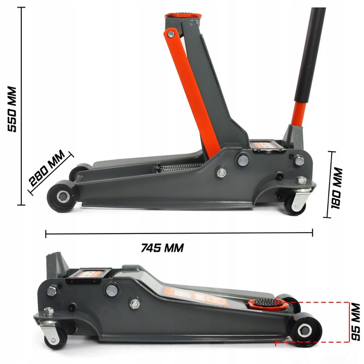 Mar-pol M80236 Hydraulický zdvihák NÍZKOPROFILOVÝ pod auto 4T BJC