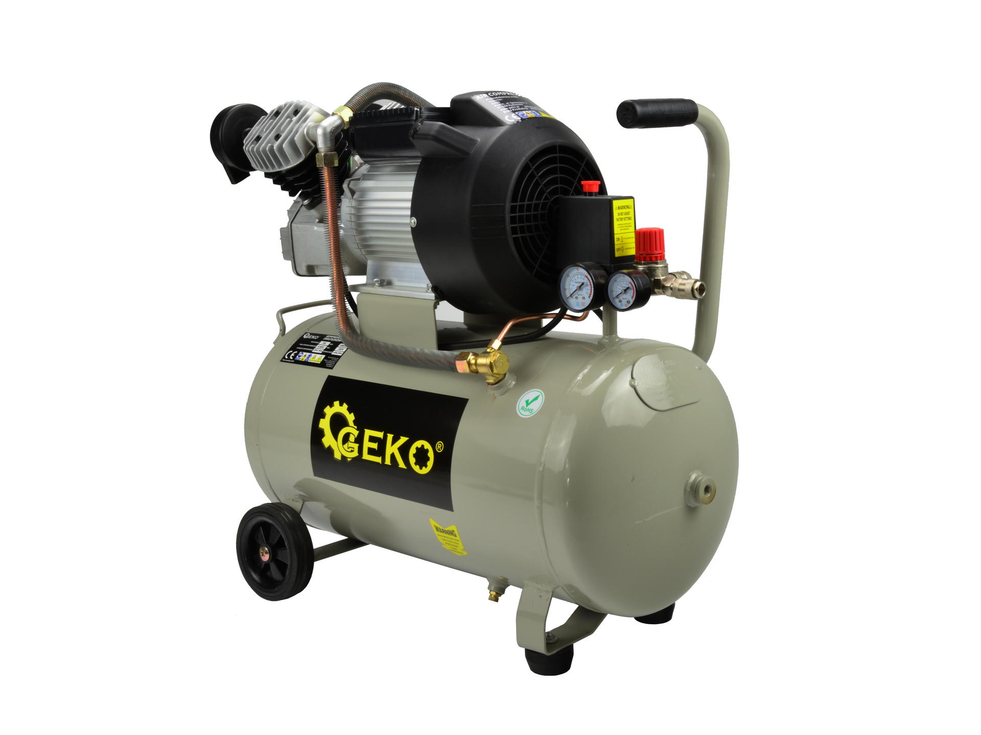 GEKO G80305 Olejový kompresor 50L 2 piesty 3HP s kolieskami