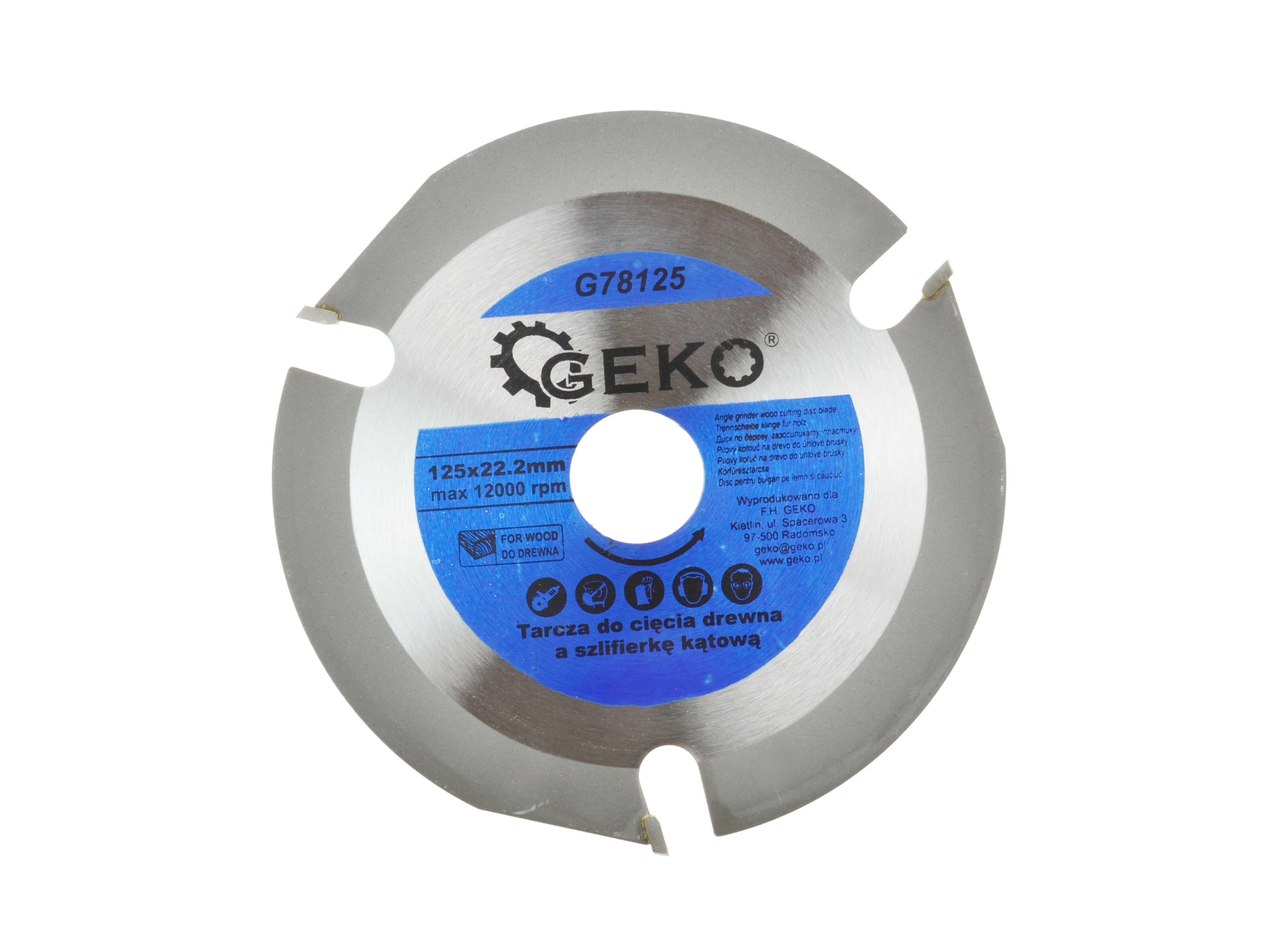GEKO G78125 Vidiový kotúč na drevo na uhlovú brúsku 125mm 22,23mm
