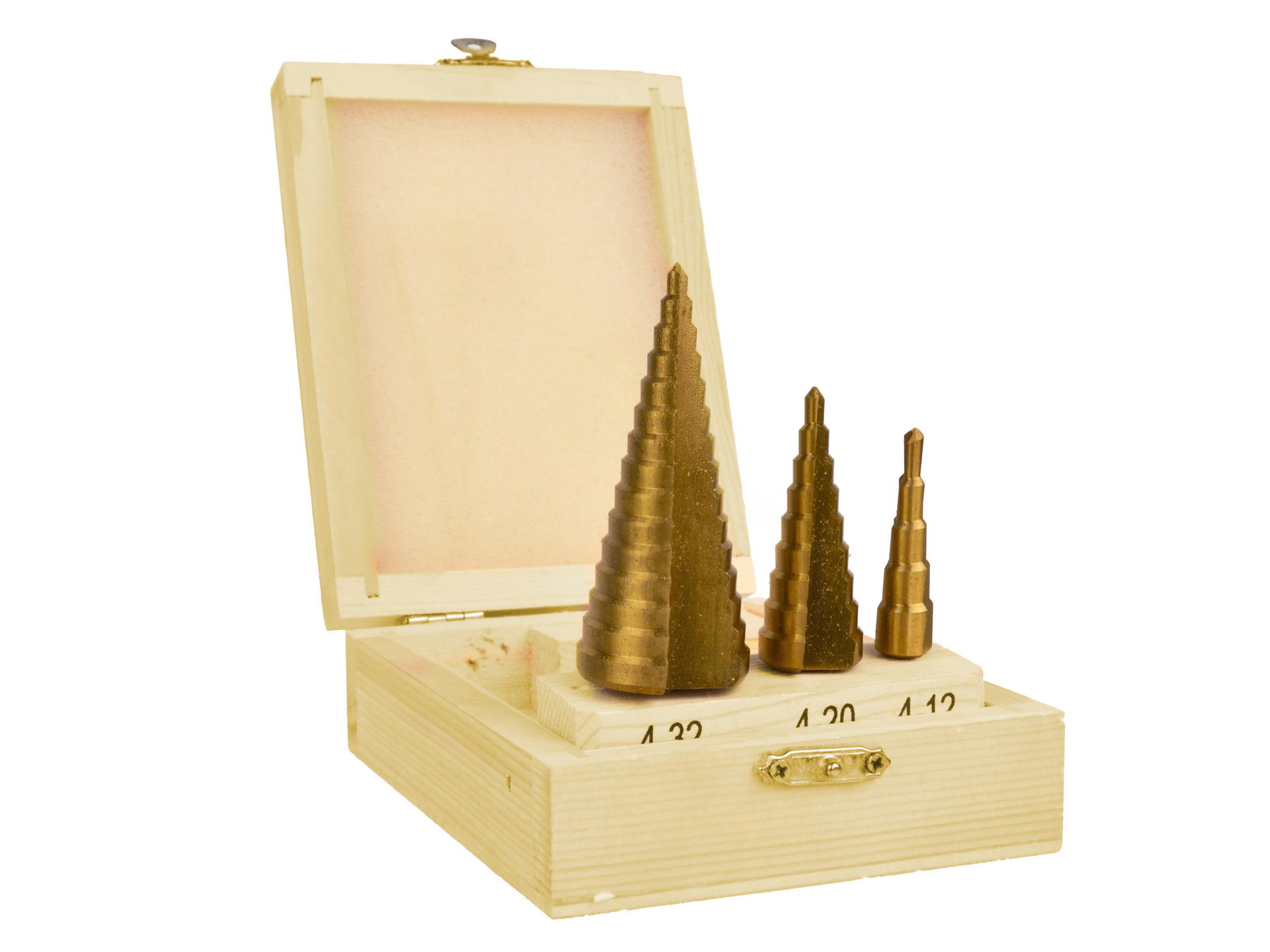 GEKO G38502 Stupňovité vrtáky Sada kužeľových vrtákov 3 kusy