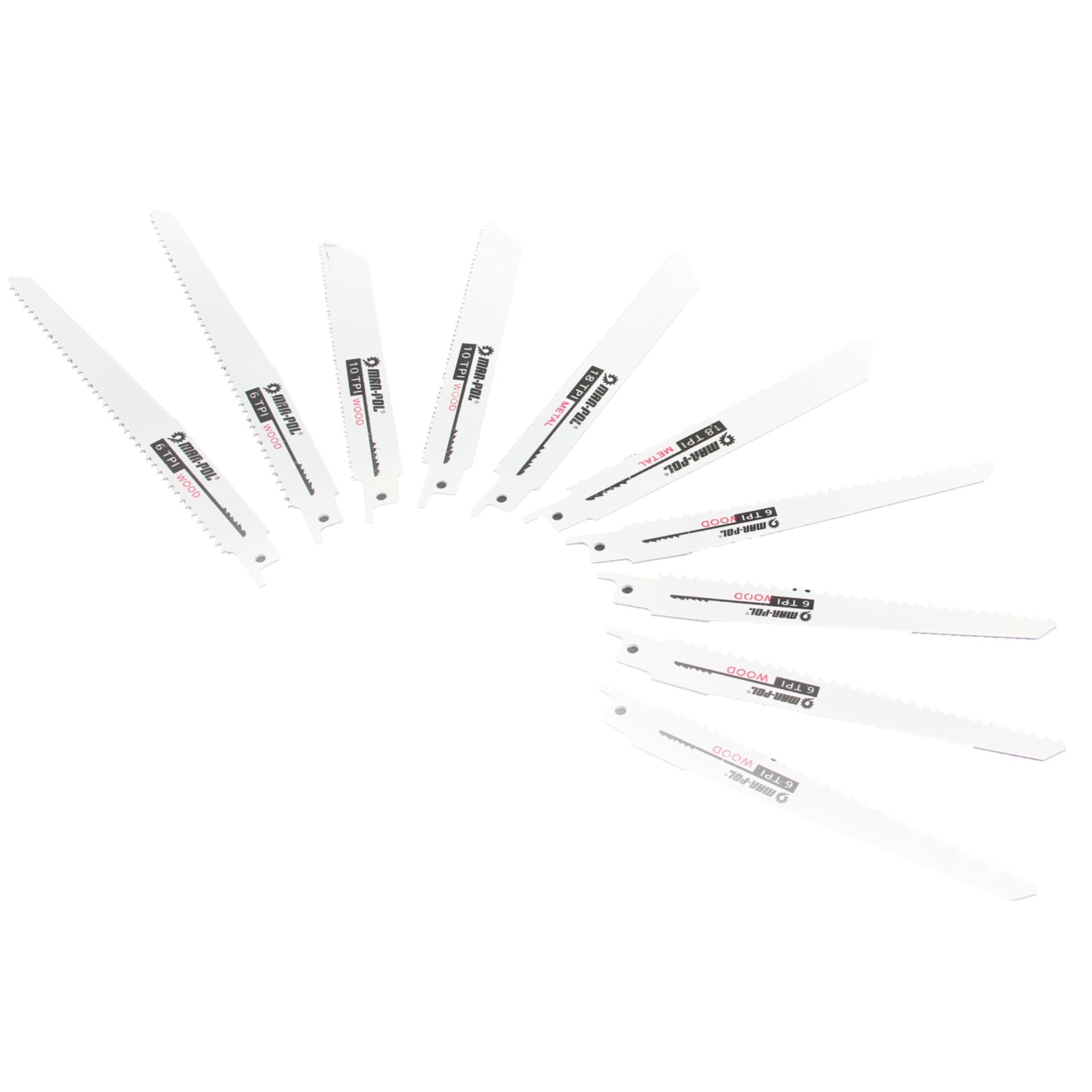 Marpol M79848 Pílový list na kov drevo náhradný plátok čepeľ do šabľovej píly sada