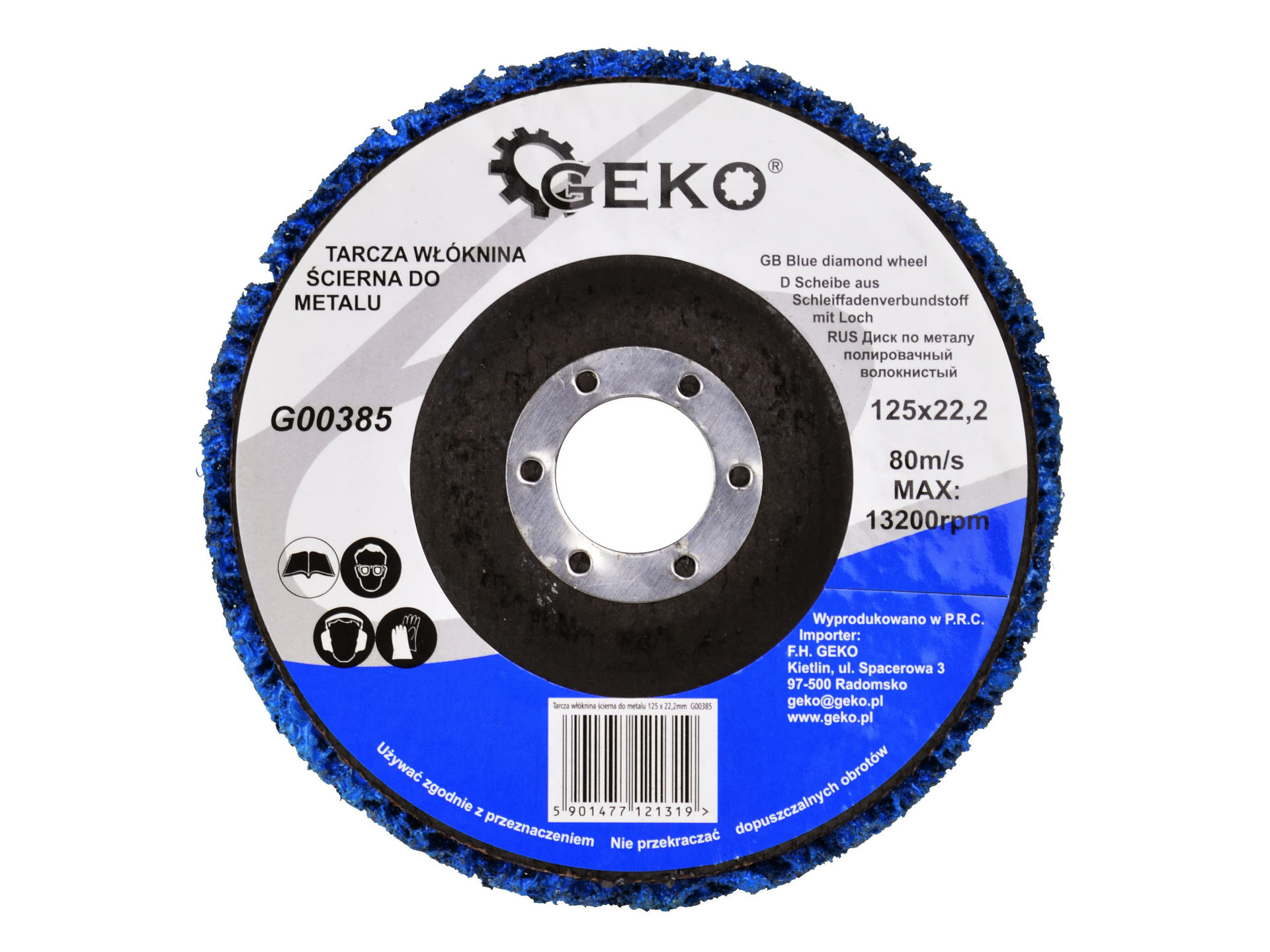 GEKO G00385 Brúsny fleecový kotúč na kov 125 x 22,2mm 1ks