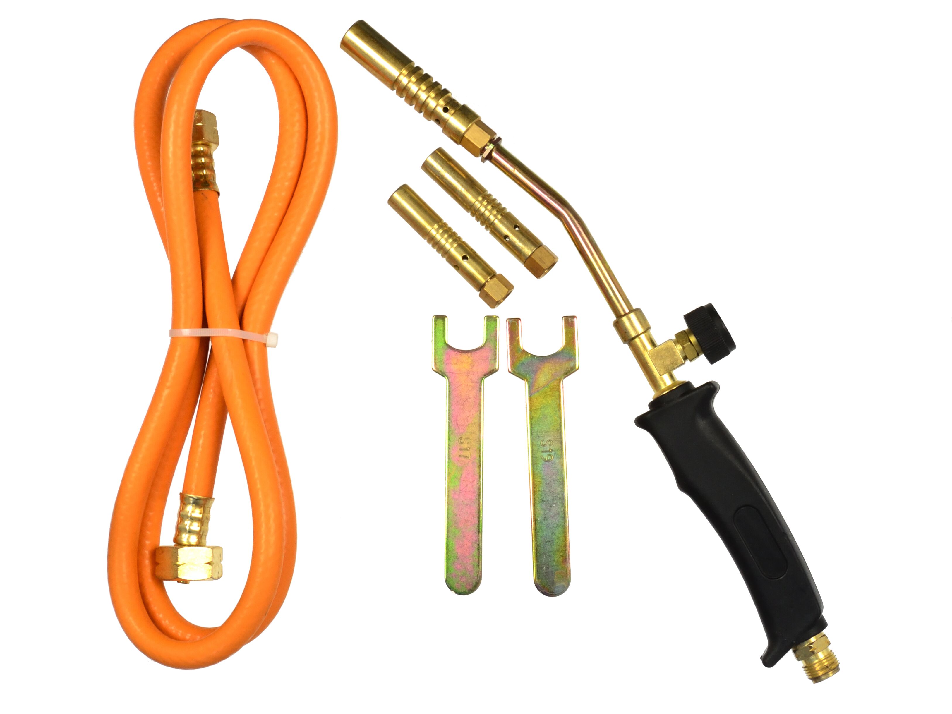 Geko G20002 Plynový horák na spájkovanie + 3 koncovky 13mm 15mm 17mm