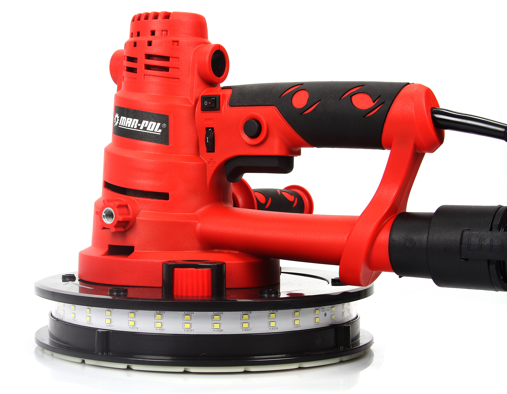 MAR-POL M90201 Elektrická brúska na sadrokartón steny omietku 180mm 2150 ot/min LED 800W