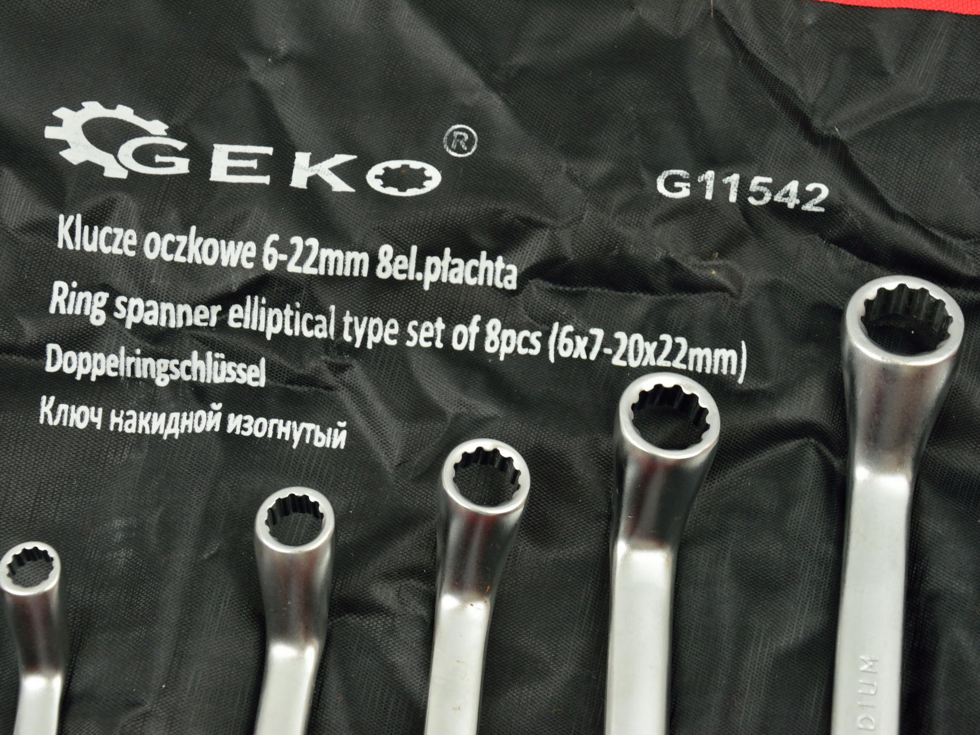GEKO G11542 SADA KĽÚČOV 6-22mm OČKOPLOCHÉ KĽÚČE s račňou 8ks
