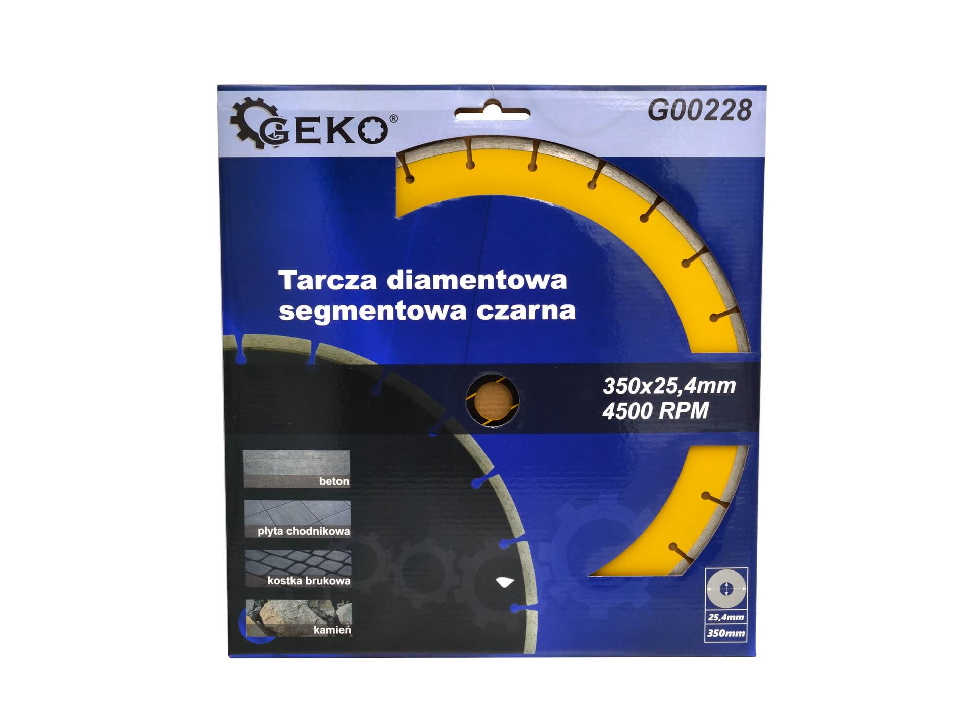 Geko G00228 Diamantový kotúč 350mm 8 x 25,4 mm segment / čierny na betón