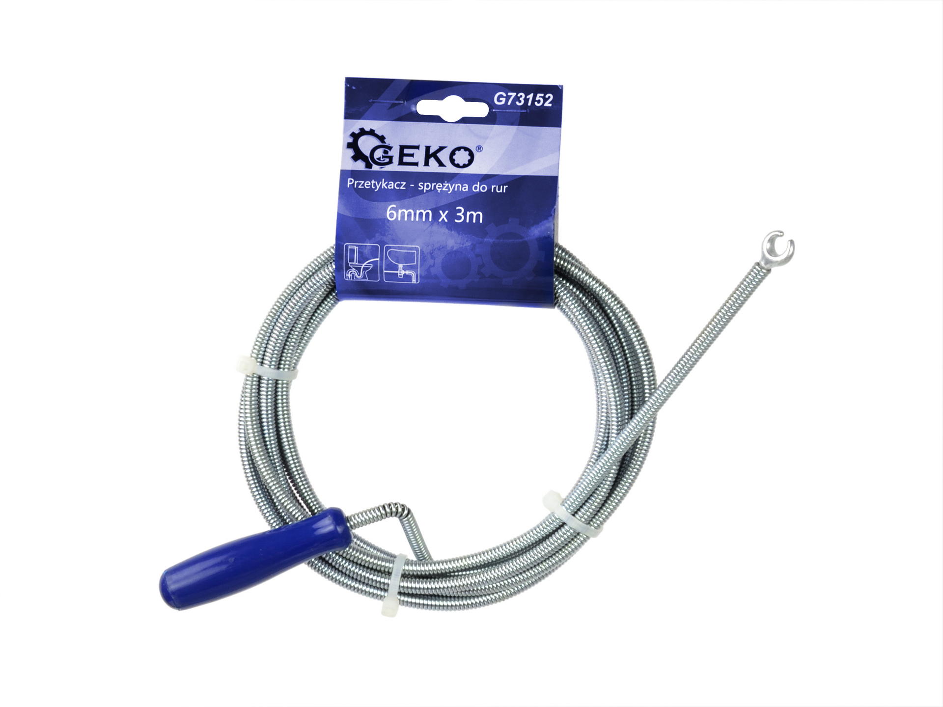 GEKO G73152 Čistič potrubia krtko kanalizačná pružina 6mm x 3m