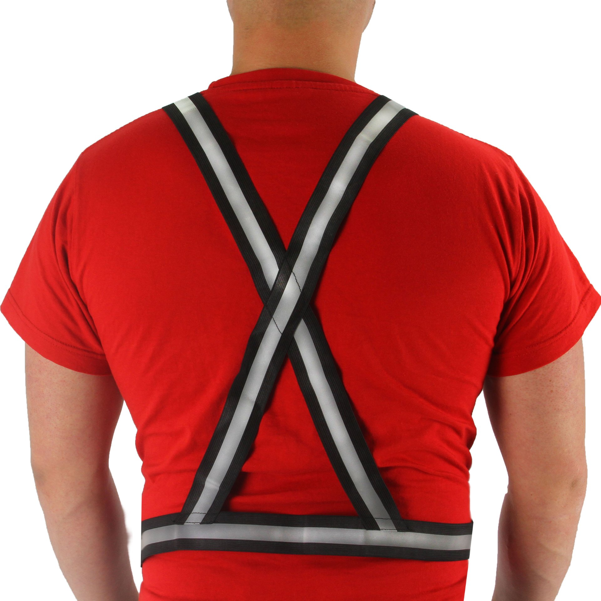 M02015 Mar-Pol Reflexné nastaviteľné popruhy pásy traky na odev univerzálne čierne