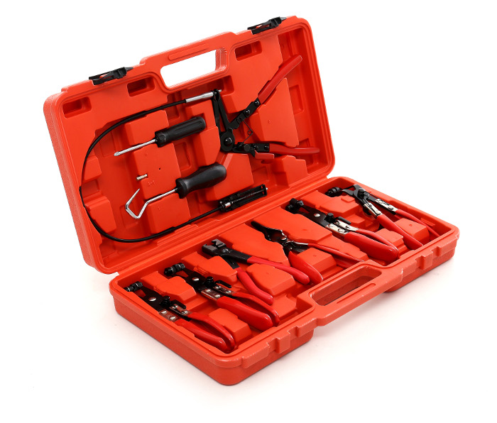 Kraft&Dele KD10513 Kliešte na sťahovacie samosvorné pásky spony hadicové svorky 9 ks sada