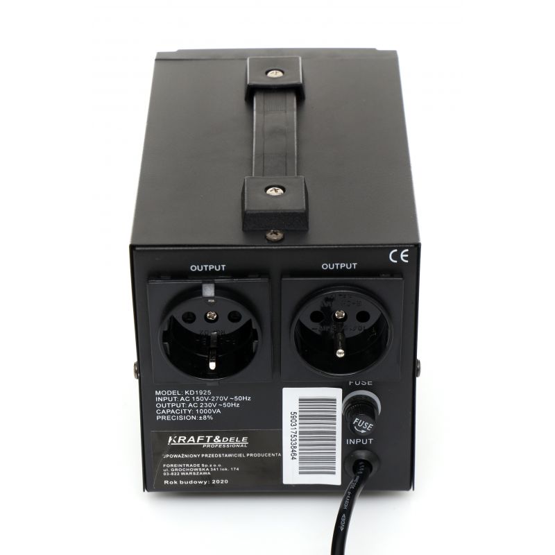 Kraft&Dele KD1925 Stabilizátor napätia regulátor elektrickej energie 1000VA 230V AVR