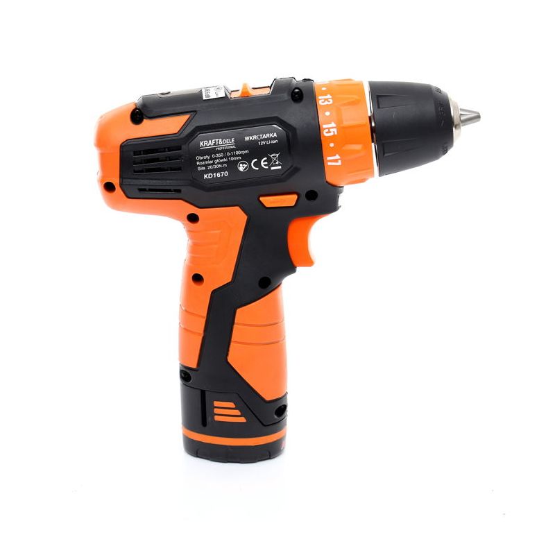 Kraft&Dele KD1670 Aku vŕtací skrutkovač, vŕtačka LED 12V Lion 1,3Ah 2 akumulátory